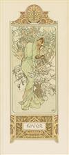 ALPHONSE MUCHA (1860-1939). [THE SEASONS.] Group of four decorative panels. 1896. Each approximately 16x6 inches, 42x15 cm.